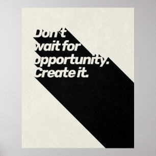 Motivational Quote 70s Typography Long Shadow Poster