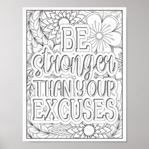 Motivational Quote Adult Colouring Poster