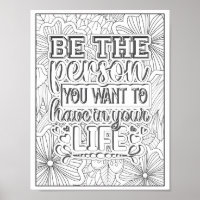 Motivational Quote Adult Colouring