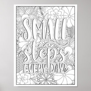 Motivational Quote Adult Colouring Poster