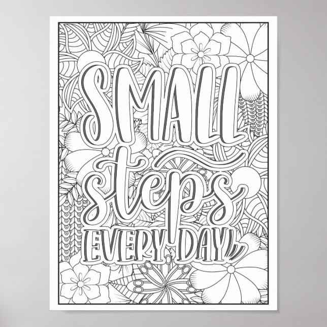 Motivational Quote Adult Colouring Poster (Front)
