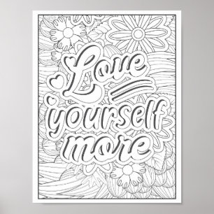 Motivational Quote Adult Colouring Poster