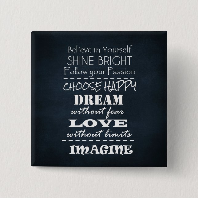 Motivational Quote Affirmations 15 Cm Square Badge (Front)