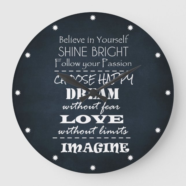 Motivational Quote Affirmations Large Clock (Front)
