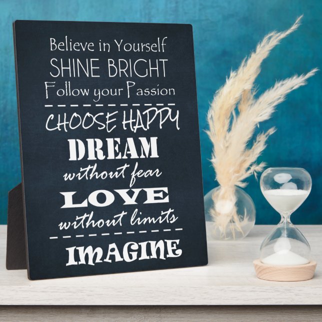 Motivational Quote Affirmations Plaque (Side)