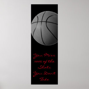 Motivational Quote Basketball Door Poster