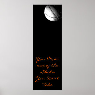 Motivational Quote Basketball Door Poster