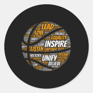 Motivational Quote Basketball Inspiring Words Classic Round Sticker