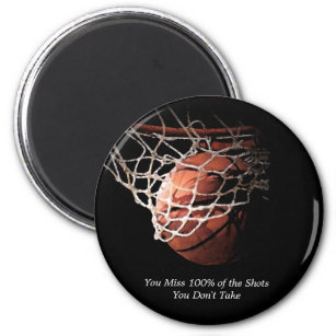 Motivational Quote Basketball Magnet