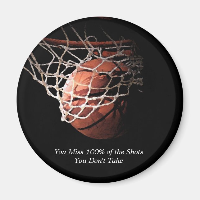 Motivational Quote Basketball Magnet (Front)