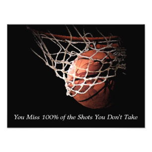 Motivational Quote Basketball Photo Print