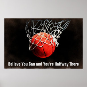 Motivational Quote Basketball Poster