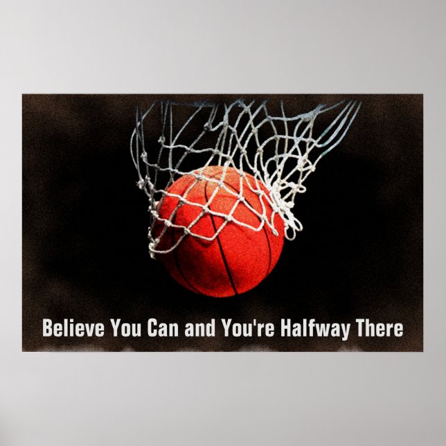 Motivational Quote Basketball Poster (Front)