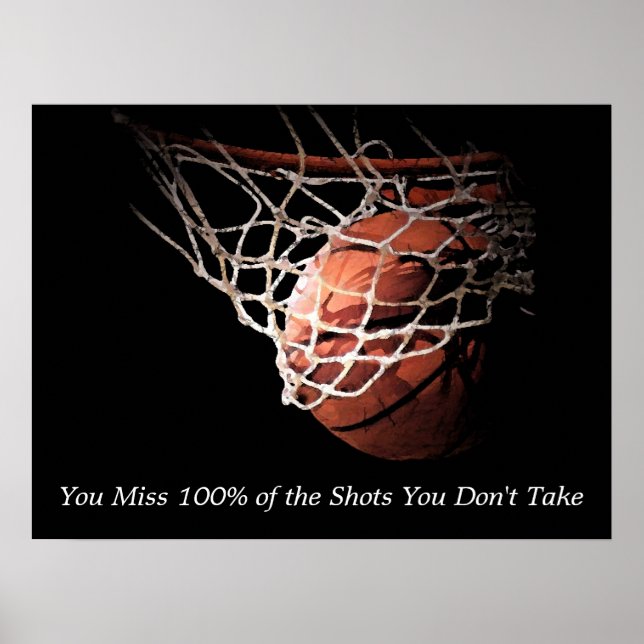 Motivational Quote Basketball Poster (Front)