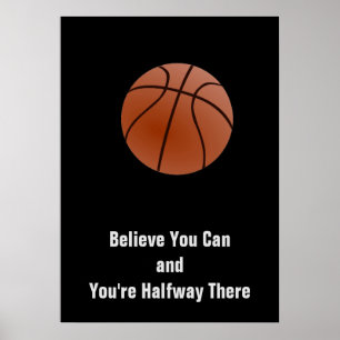 Motivational Quote Basketball Poster