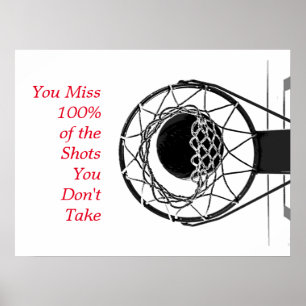 Motivational Quote Basketball Poster