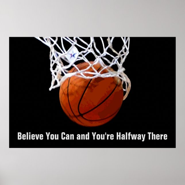 Motivational Quote Basketball Poster (Front)
