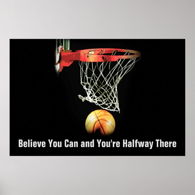Motivational Quote Basketball Sport Inspirational Poster (Front)