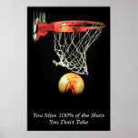 Motivational Quote Basketball Sport Poster<br><div class="desc">I Love This Game. Popular Sports - Basketball Game Ball Image.</div>