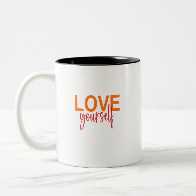 Motivational Quote Be yourself Two-Tone Coffee Mug (Left)
