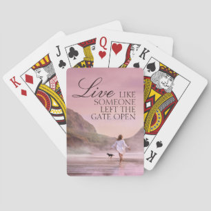 Motivational Quote Beach Photography Playing Cards