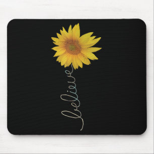 Motivational Quote Believe Flower Graphic Positive Mouse Pad