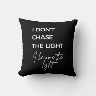 Motivational Quote Black Background Cushion