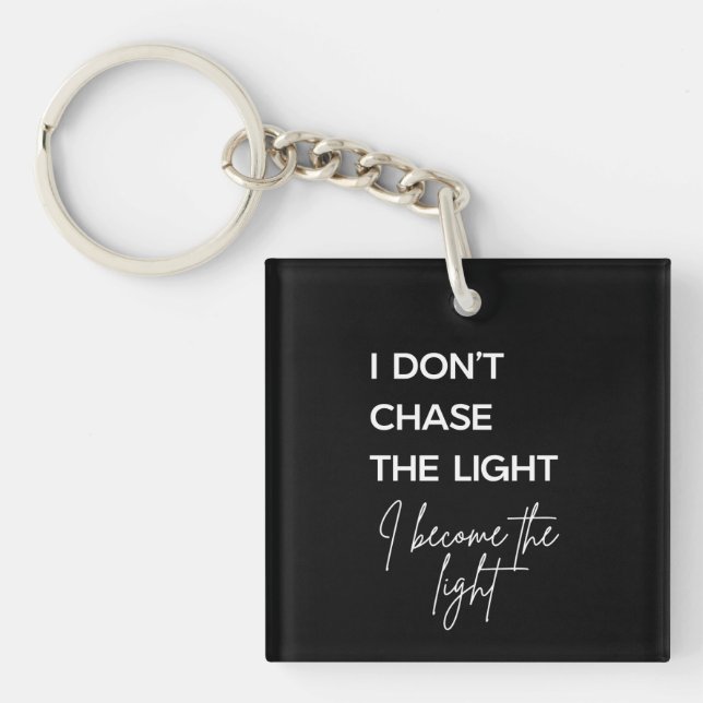 Motivational Quote Black Background Key Ring (Front)
