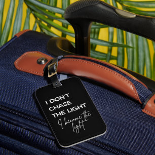 Motivational Quote Black Background Luggage Tag