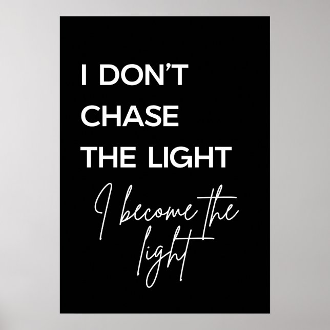 Motivational Quote Black Background Poster (Front)
