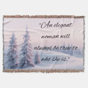 Motivational Quote Blanket “Elegant Spirit Winter"