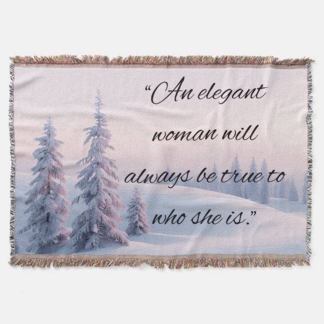 Motivational Quote Blanket “Elegant Spirit Winter" (Front)
