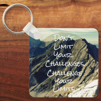 Motivational Quote: Challenge Your Limits Key Ring
