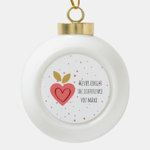 Motivational quote Christmas family photo  Ceramic Ball Christmas Ornament