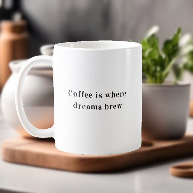 Motivational Quote Coffee Dreams Brew Coffee Mug (Creator Uploaded)