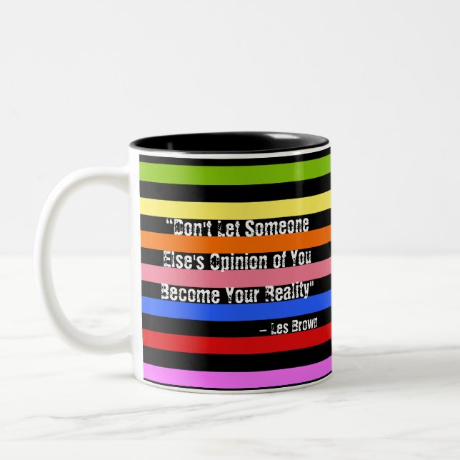 Motivational Quote Colourful  Two-Tone Coffee Mug (Left)