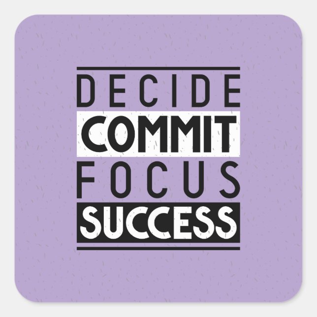 Motivational Quote Design for Achievers  Square Sticker (Front)