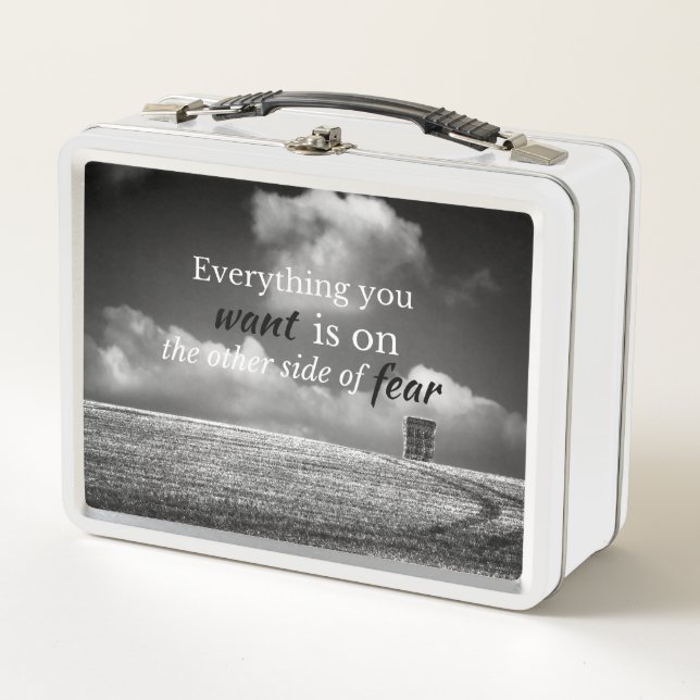 Motivational Quote: Everything you want is on... Metal Lunch Box (Front)