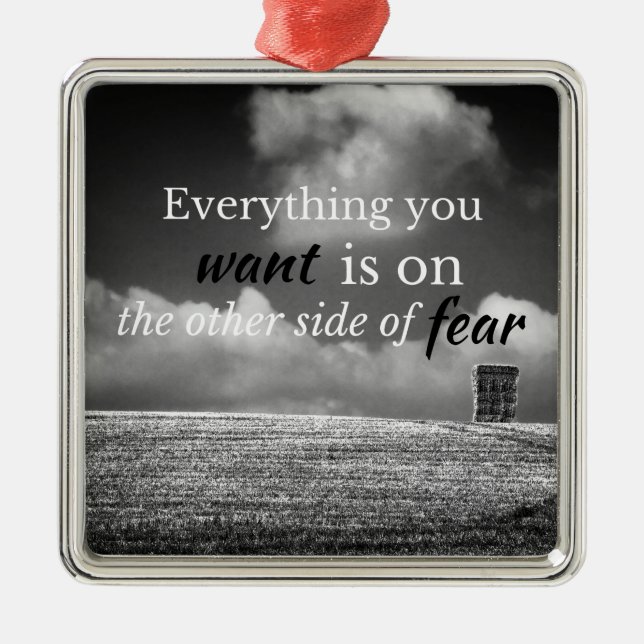 Motivational Quote: Everything you want is on... Metal Ornament (Front)