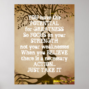 Motivational Quote For Strength Poster