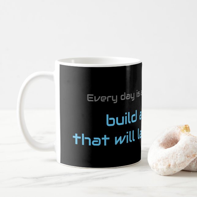 Motivational quote for your everyday mental health coffee mug (With Donut)