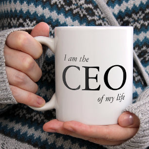 Motivational Quote I am the CEO of my Life Large Coffee Mug