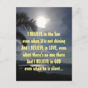 Motivational Quote I Believe Inspirational Poem Postcard