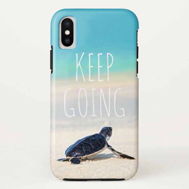 Motivational Quote Keep Going Turtle Beach Case-Ma Case-Mate iPhone Case (Back)