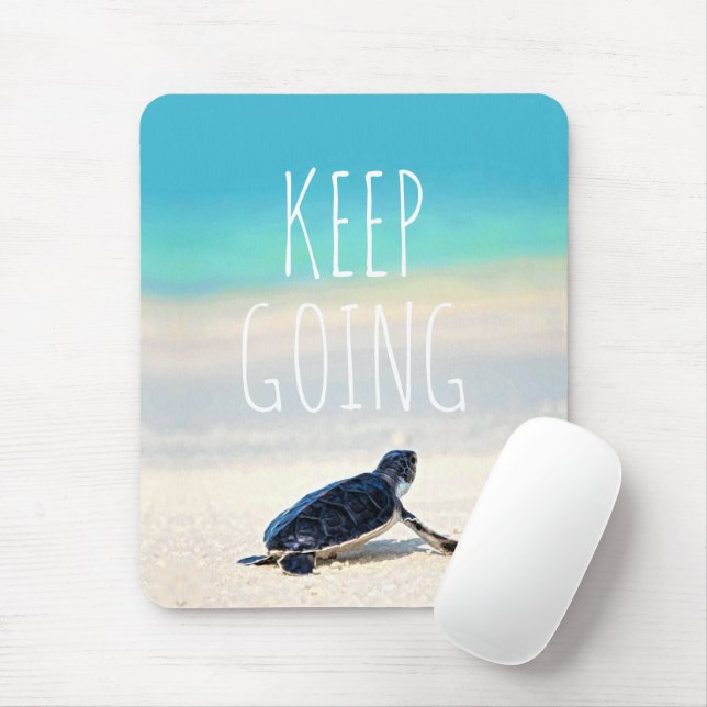 Motivational Quote Keep Going Turtle Beach Mouse Pad (With Mouse)