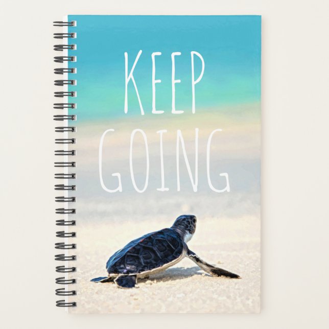 Motivational Quote Keep Going Turtle Beach Planner (Front)