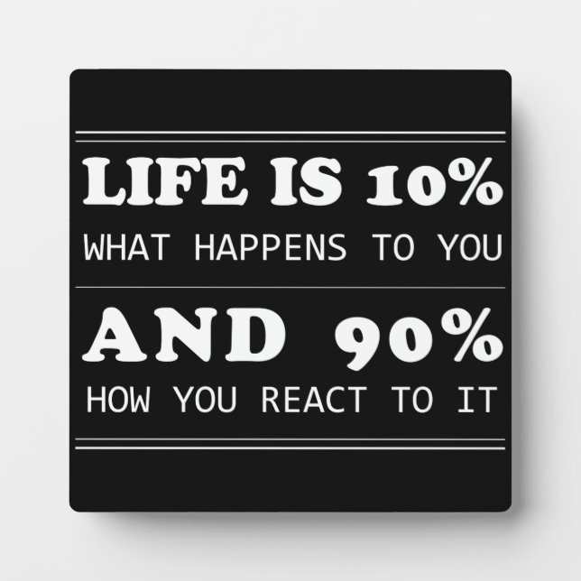 motivational quote life inspirational typography plaque (Front)