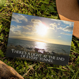Motivational Quote Light at the End of the Tunnel Postcard