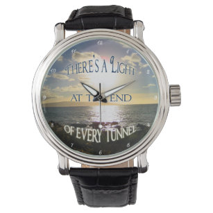 Motivational Quote Light at the End of the Tunnel Watch