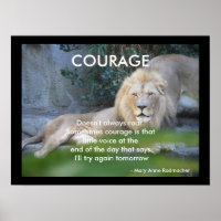Motivational Quote Lion Hearted Courage
